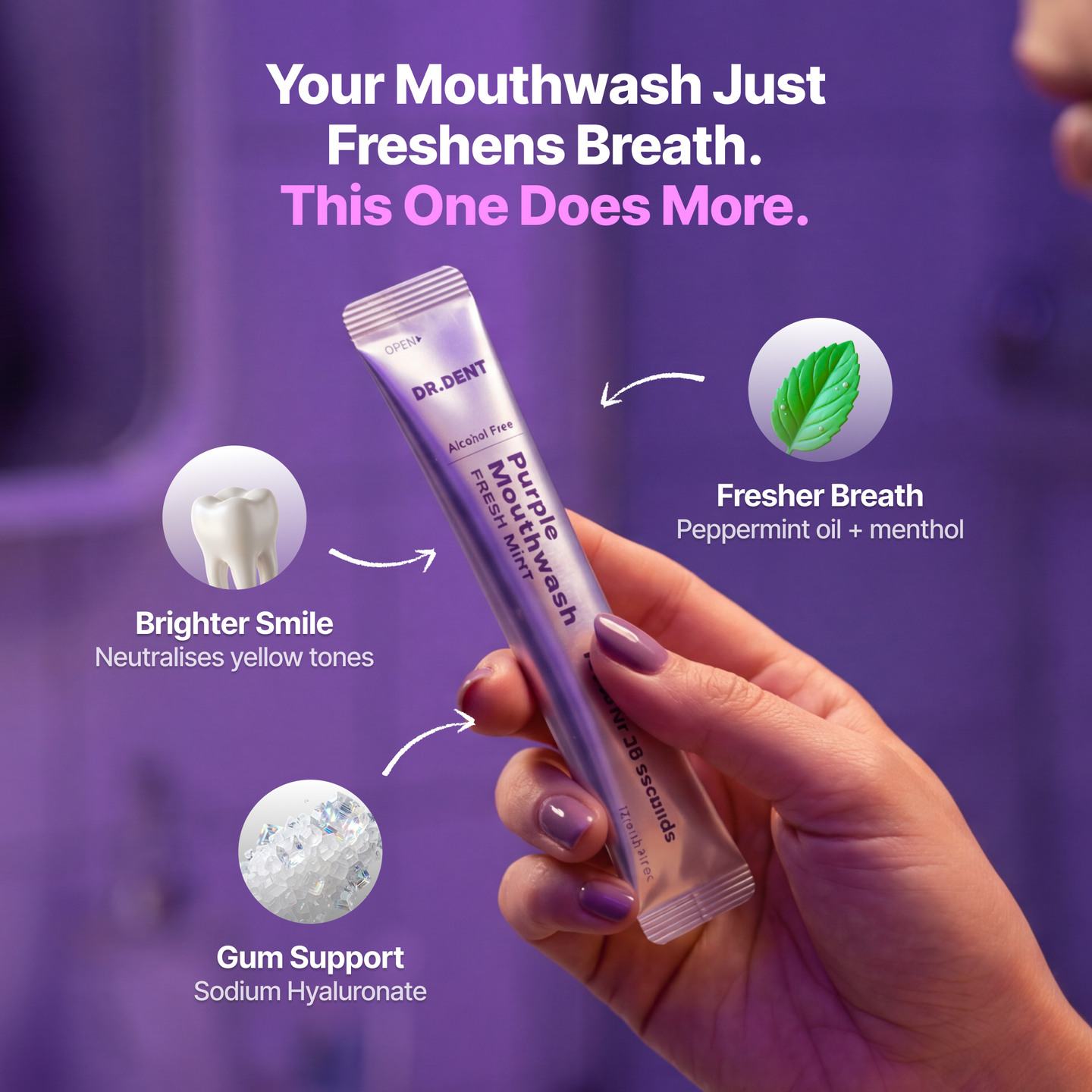 DR.DENT Purple Mouthwash sachet