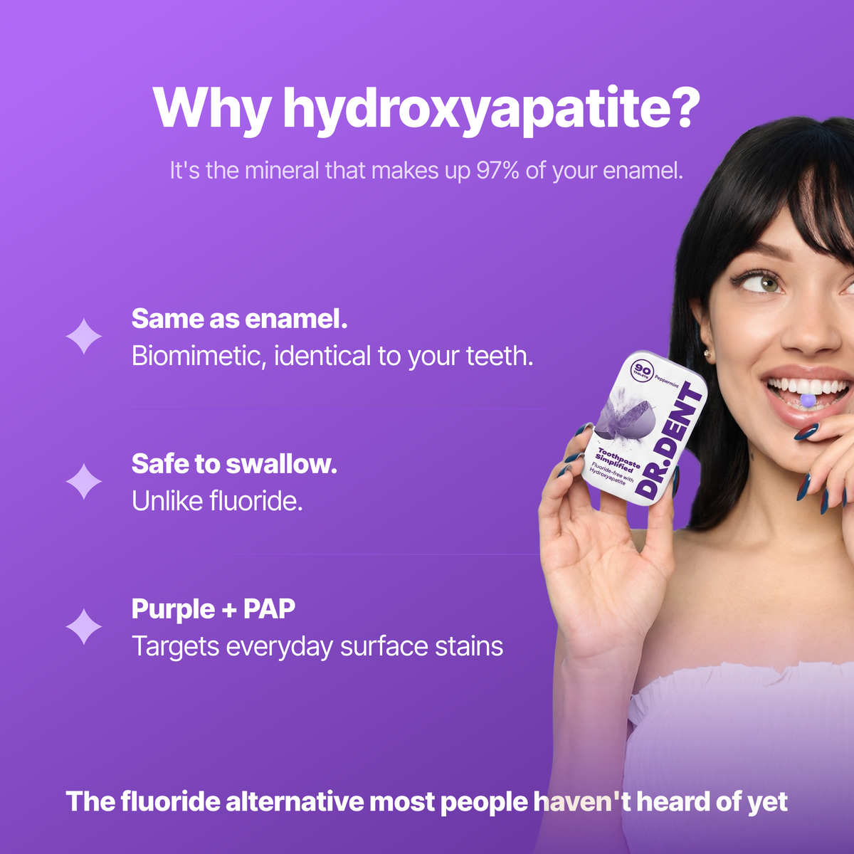 Purple Toothpaste Tablets | Hydroxyapatite + PAP