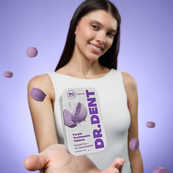 DR.DENT Purple Toothpaste Tablets, 90 tablets