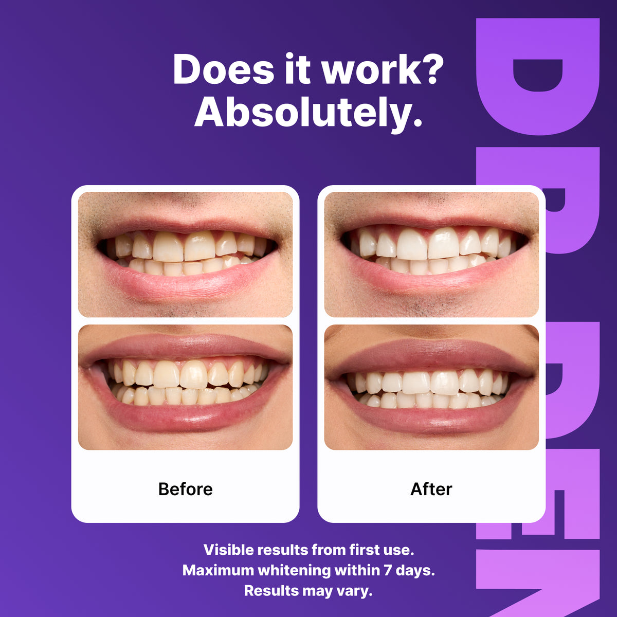 Purple cancels yellow on contact